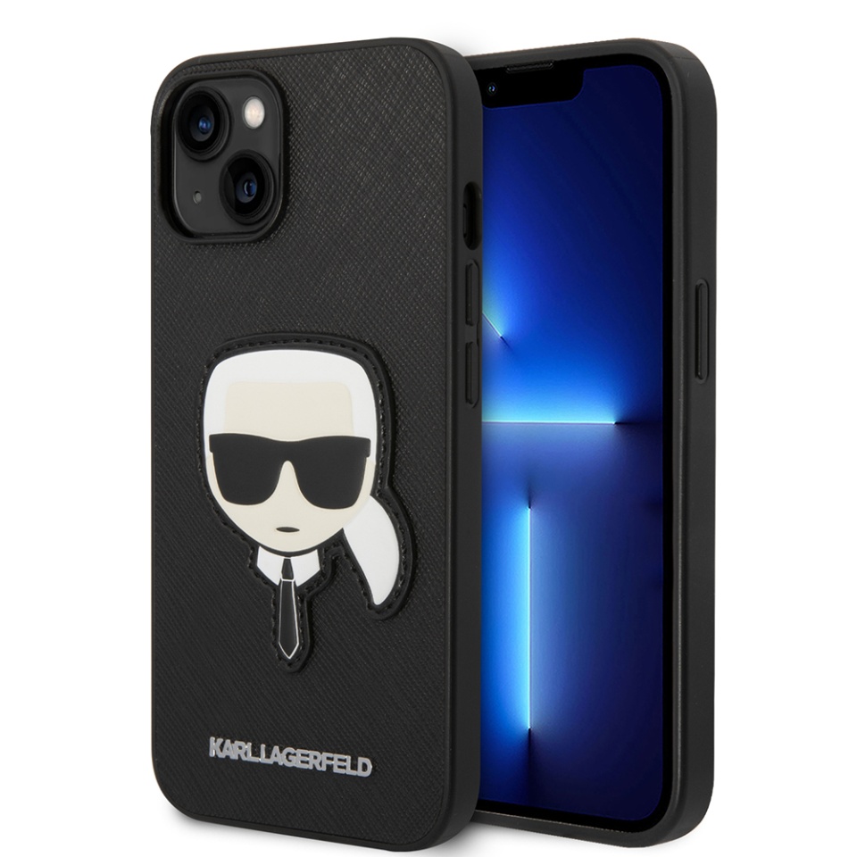 Huse pentru iPhone 14 Plus, Karl Lagerfeld, Saffiano, Negru