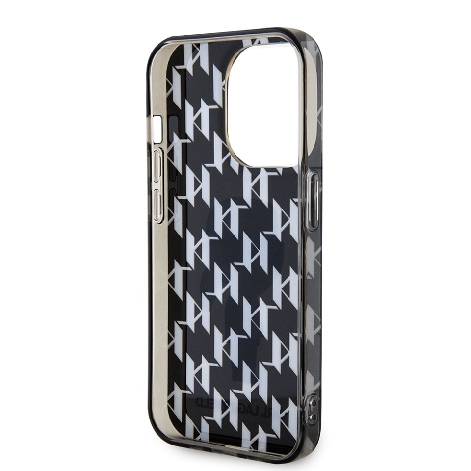 Huse pentru iPhone 15 Pro, Karl Lagerfeld, Hardcase Monogram, Negru - 3 | YEO