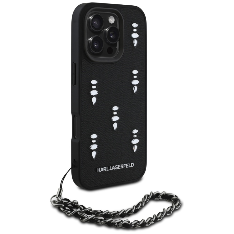 Huse pentru iPhone 16 Pro, Karl Lagerfeld, Saffiano, Negru - 1 | YEO