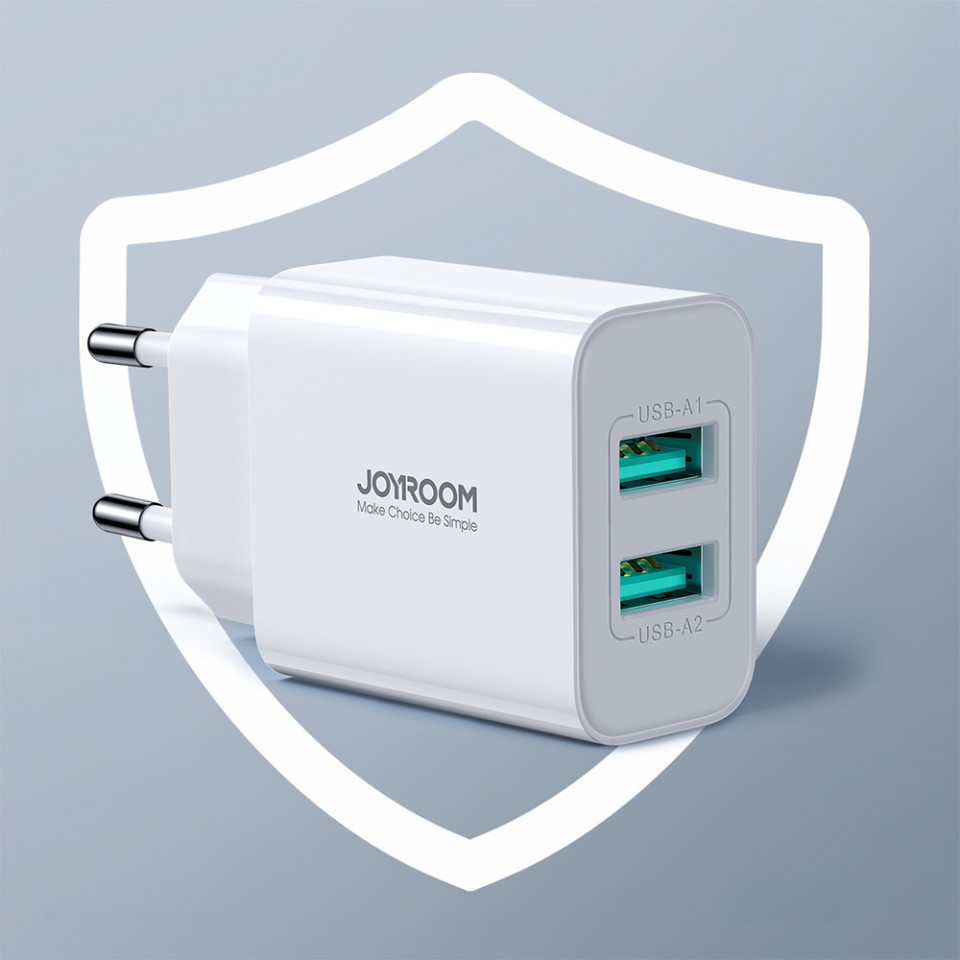 Incarcator 2xUSB, 2.1A, 10.5W - JoyRoom (JR-TCN04) - White - 2 | YEO