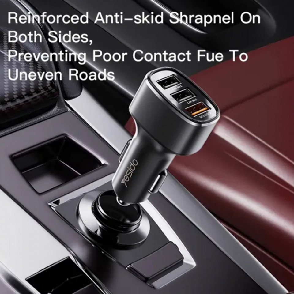 Incarcator 3x USB pentru Masina - Yesido (Y46) - Black - 4 | YEO