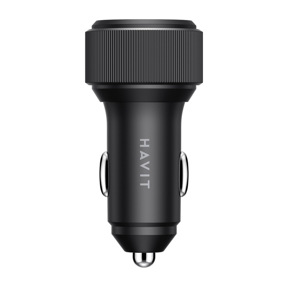 Incarcator Auto Fast Charge, 2x Type-C, PD30W, 3A, Havit CC2014, Negru - 2 | YEO