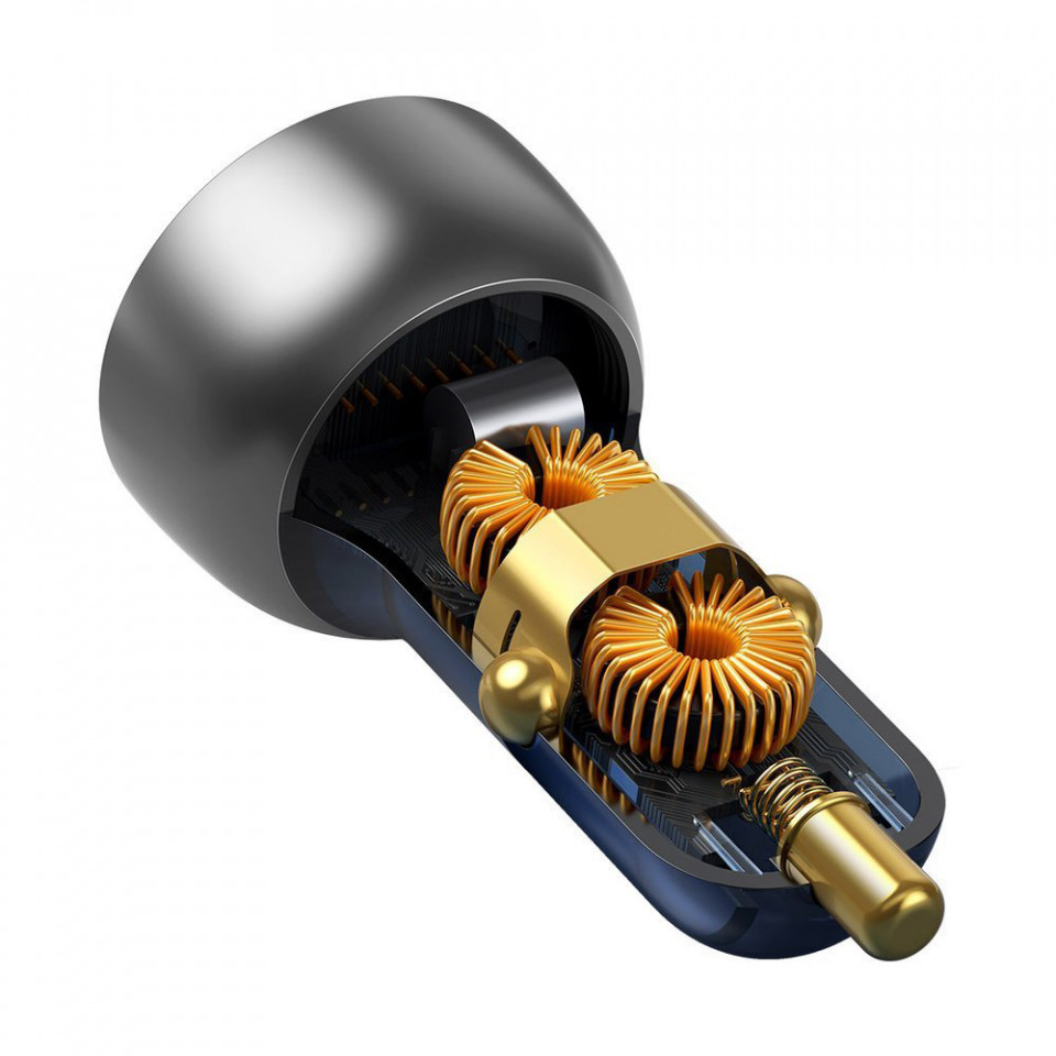 Incarcator Auto Type-C PD65W, USB QC4.0, Baseus (CCKX-C0G) - Transparent - 2 | YEO