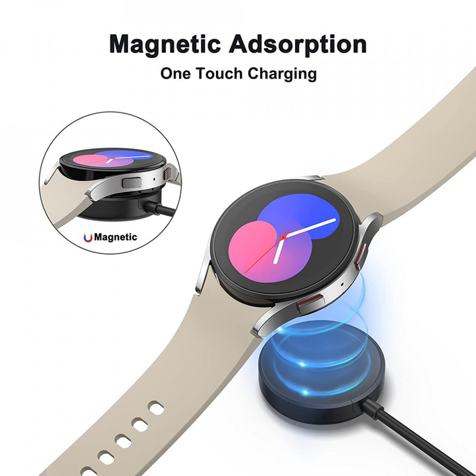 Incarcator pentru Samsung Watch, USB, 2.5W, Metal Case - Techsuit (TSC12) - Black - 3 | YEO