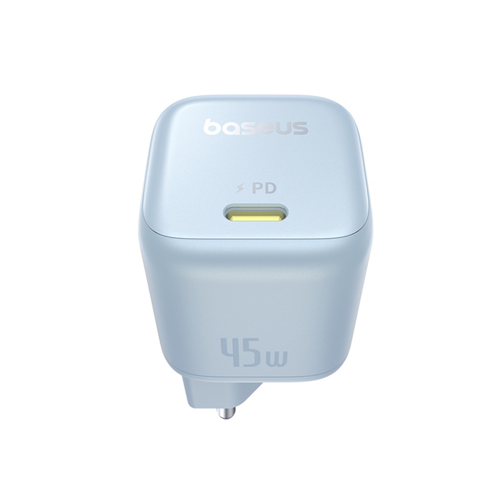 Incarcator Priza, Baseus, GaN, Fast Charging, 45W, USB-C, PicoGo, Bleu - 3 | YEO