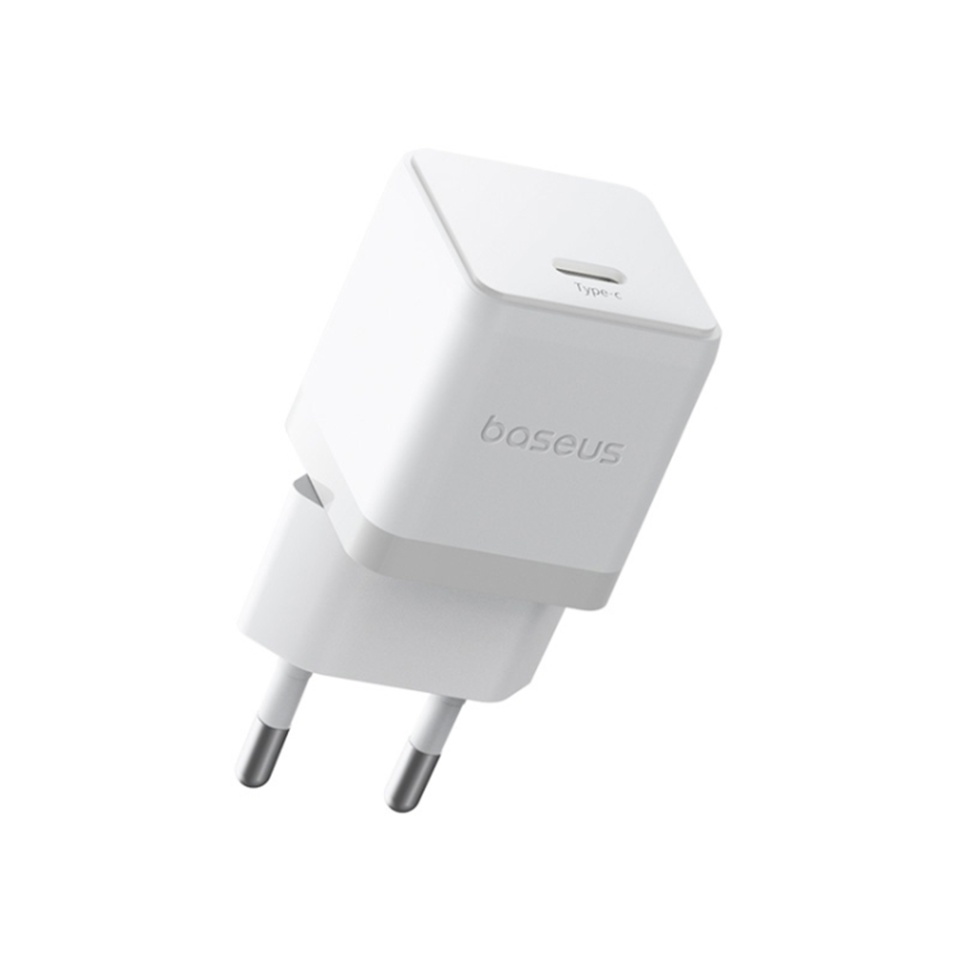 Incarcator Priza, Baseus,Type-C Cablu Inclus, Fast Charge, 30W, 5V/3.0A, 1m, Palm 5213, Alb - 1 | YEO