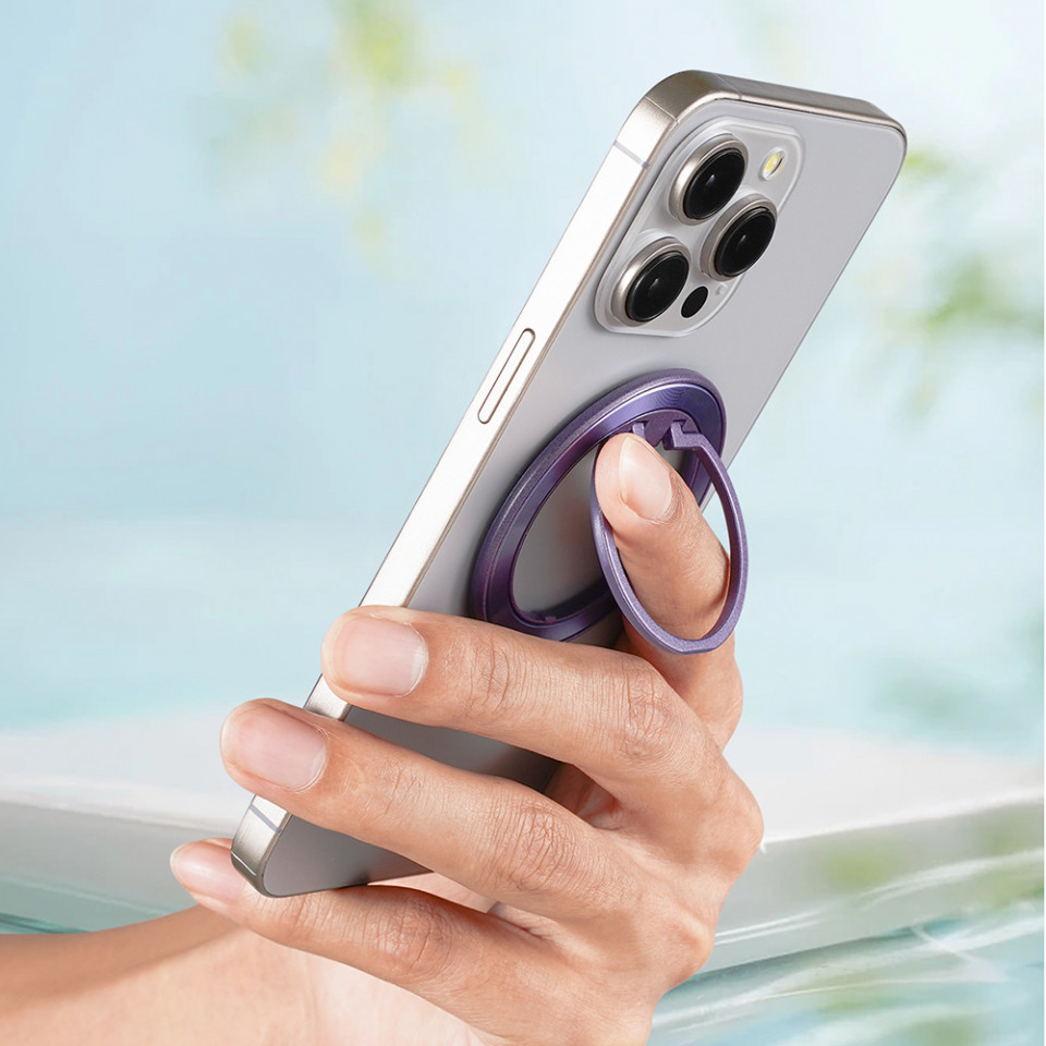 Inel rotativ MagSafe 360° pentru iPhone 12/13/14/15 Pro & Pro Max si huse cu MagSafe - Albastru - 3 | YEO