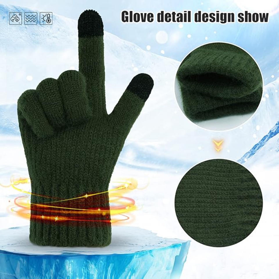Manusi iarna Touch Screen, captusite, pentru ski, aer liber, SKDR st0012- Albastru - 2 | YEO