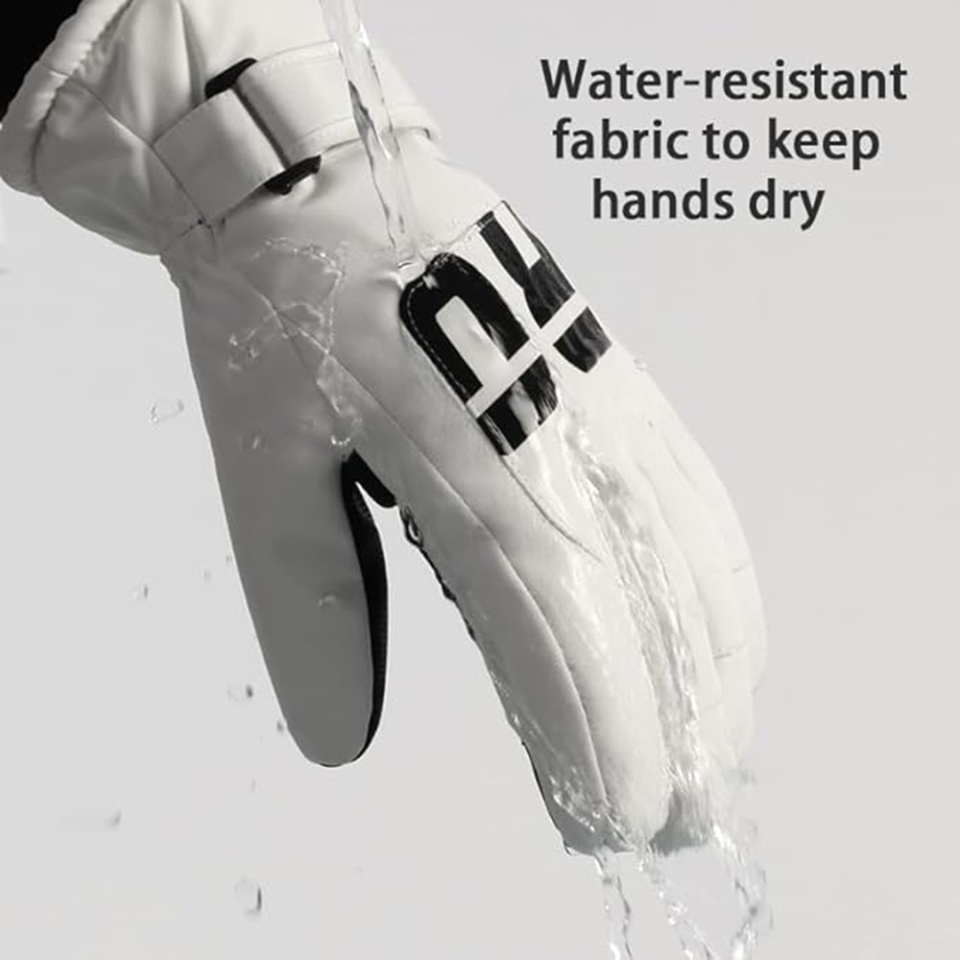 Manusi iarna Touch Screen, impermeabile, anti-alunecare, Marimea M, captusite, pentru ski, aer liber, SKDR OG104 - Roz - 5