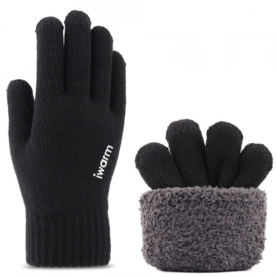 Manusi Tocuhscreen din lana, unisex, iWarm ST0005 - Negru - 2 | YEO