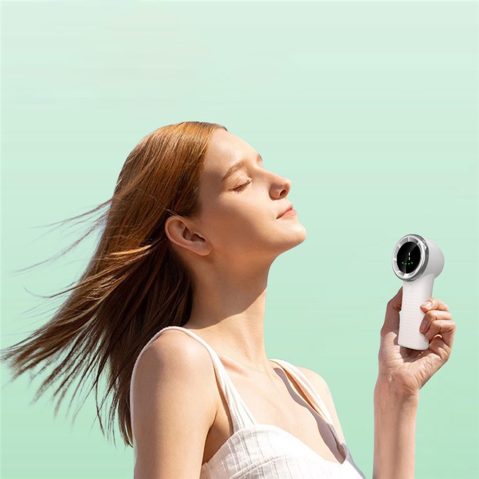 Mini Ventilator Portabil A8, LED Display, 5 Viteze, USB-C, Baterie 3600mAh, Silentios si Compact, Negru - 3 | YEO