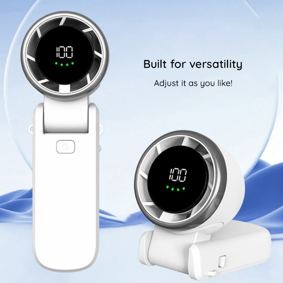 Mini Ventilator Portabil A9, LED Display, 5 Viteze, USB-C, Baterie 5000mAh, Silentios si Reincarcabil, Roz - 1 | YEO