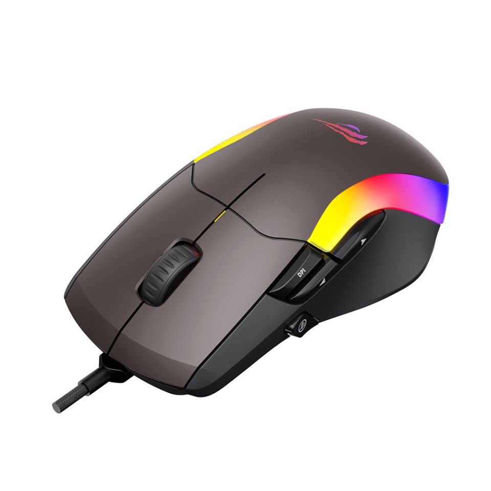 Mouse gaming, 1200–8000 DPI, USB, RGB, 1.6m, 5V, Havit MS959S, Negru - 1 | YEO