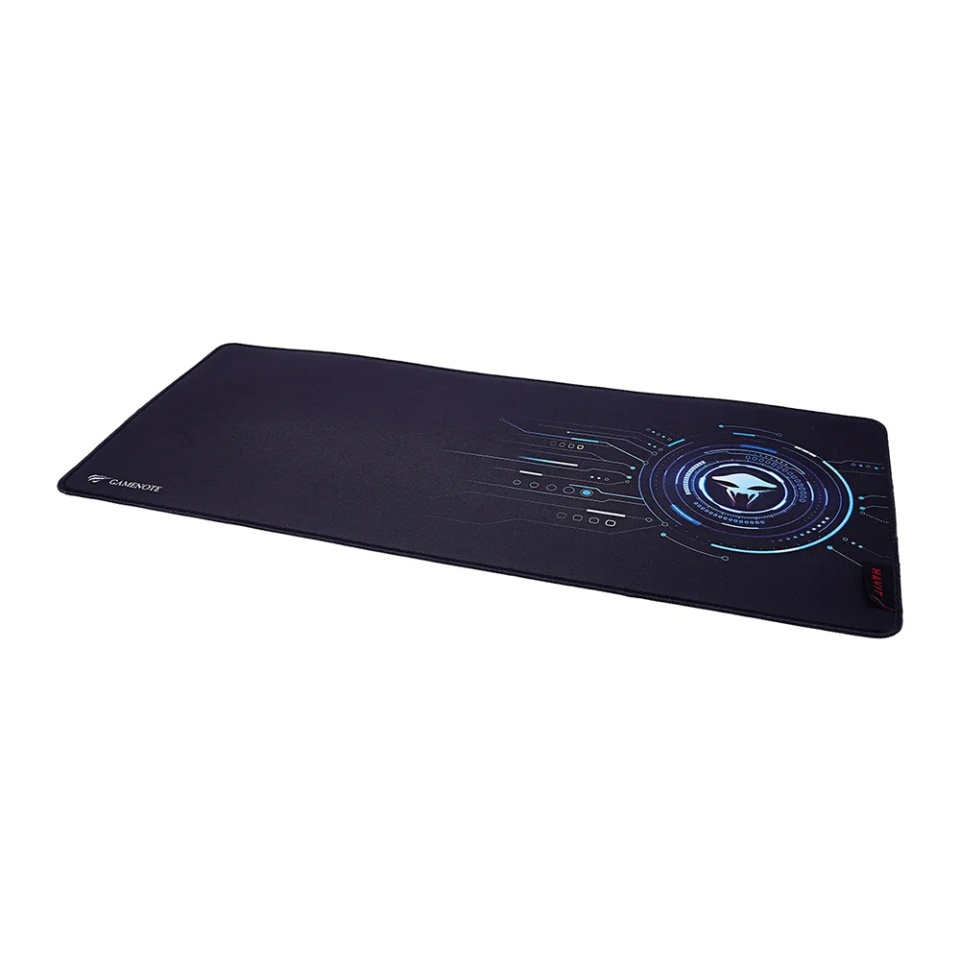 Mouse pad, textil, margini cusute, Textil, anti-alunecare, Havit MP849, Negru/Albastru - 1 | YEO