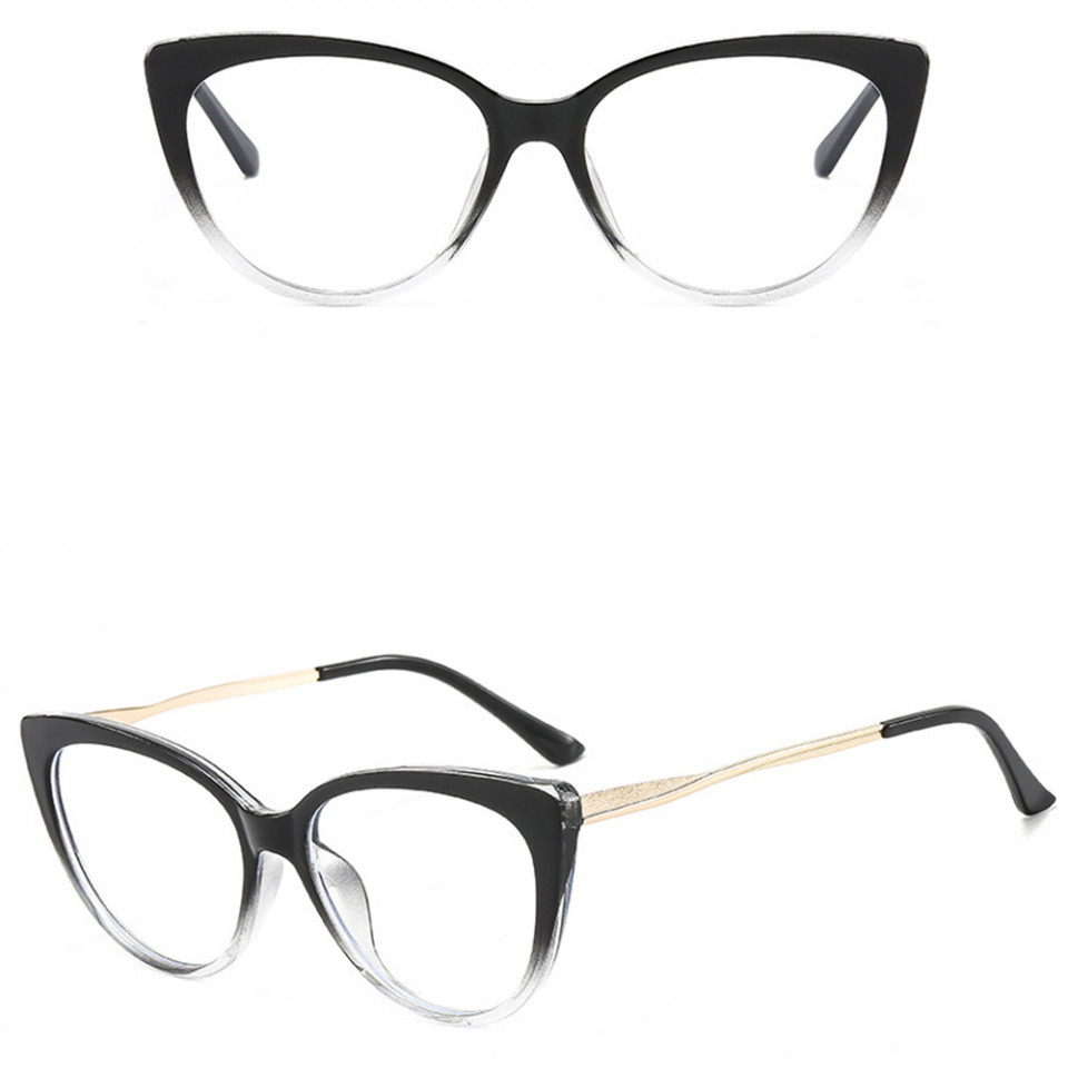 Ochelari calculator dama protectie lumina albastra, Techsuit (F5018-C7) - Transparent Black - 2 | YEO