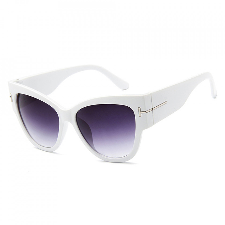Ochelari de soare dama, Cat Eye, Skyddar Vistta 9778- Alb Gradient