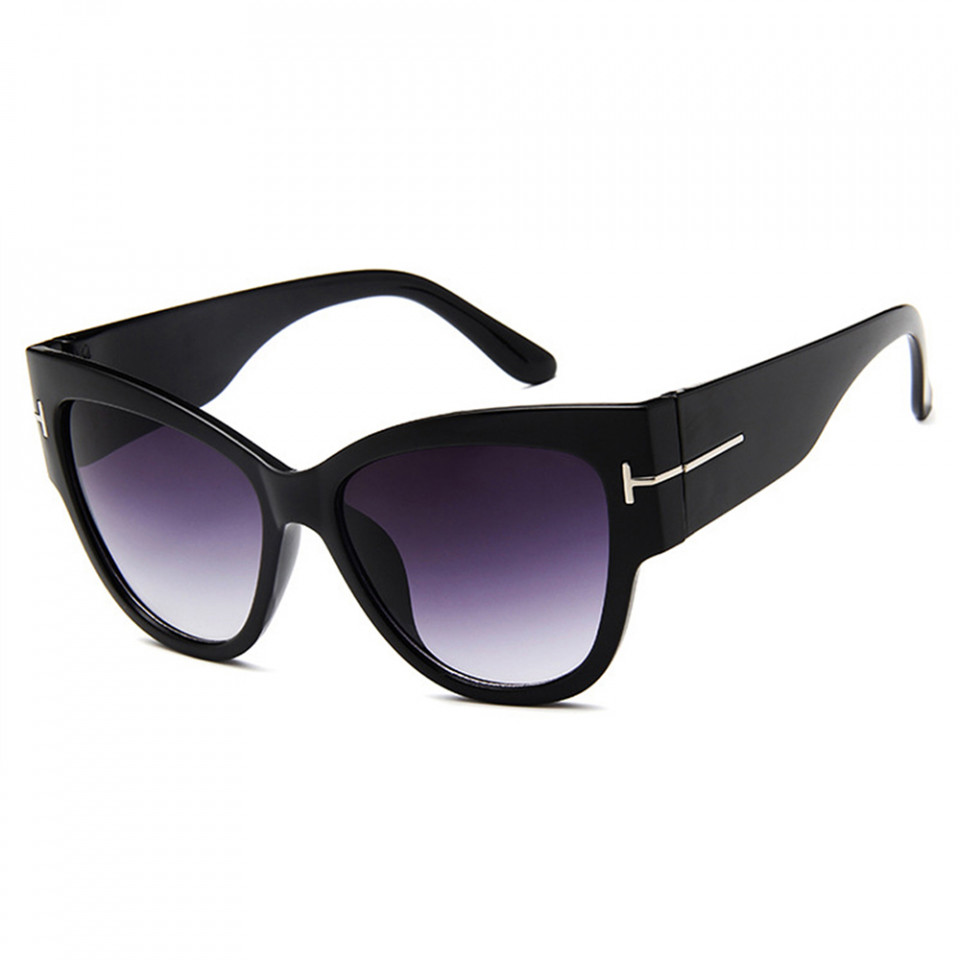 Ochelari de soare dama, Cat Eye, Skyddar Vistta 9778- Negru Gradient Gri