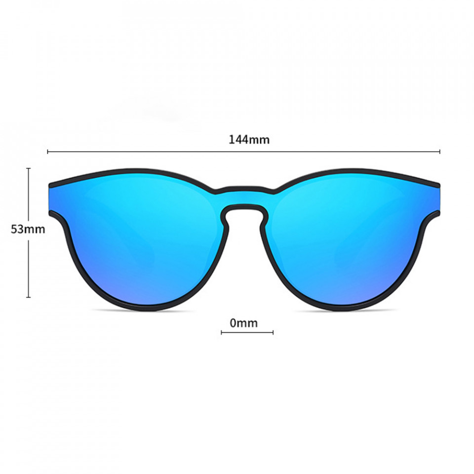 Ochelari de soare Unisex cu protectie UV (TR7545), Techsuit - Negru Mat / Albastru - 1 | YEO