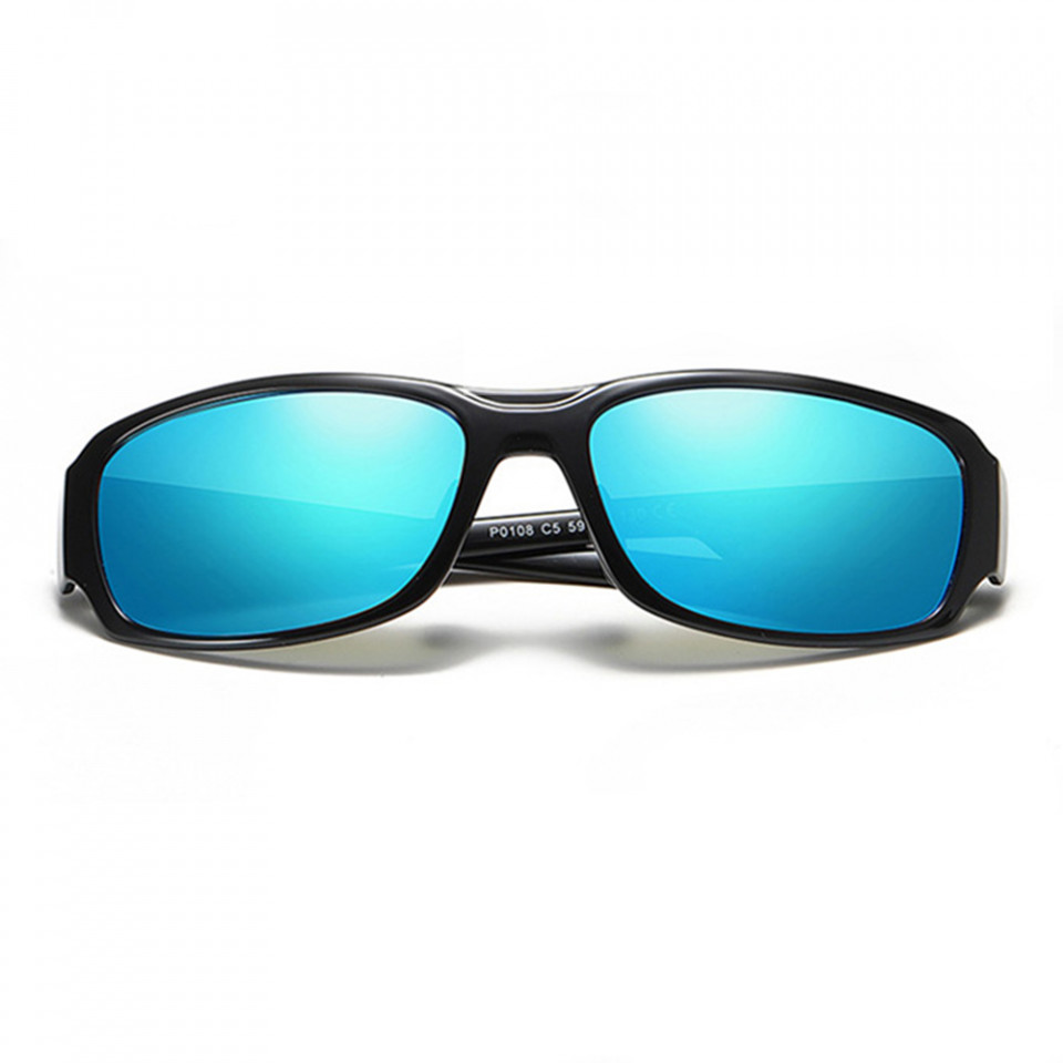 Ochelari soare barbati cu protectie UV (MM108), Techsuit - Bright Black / Ice Blue - 1 | YEO