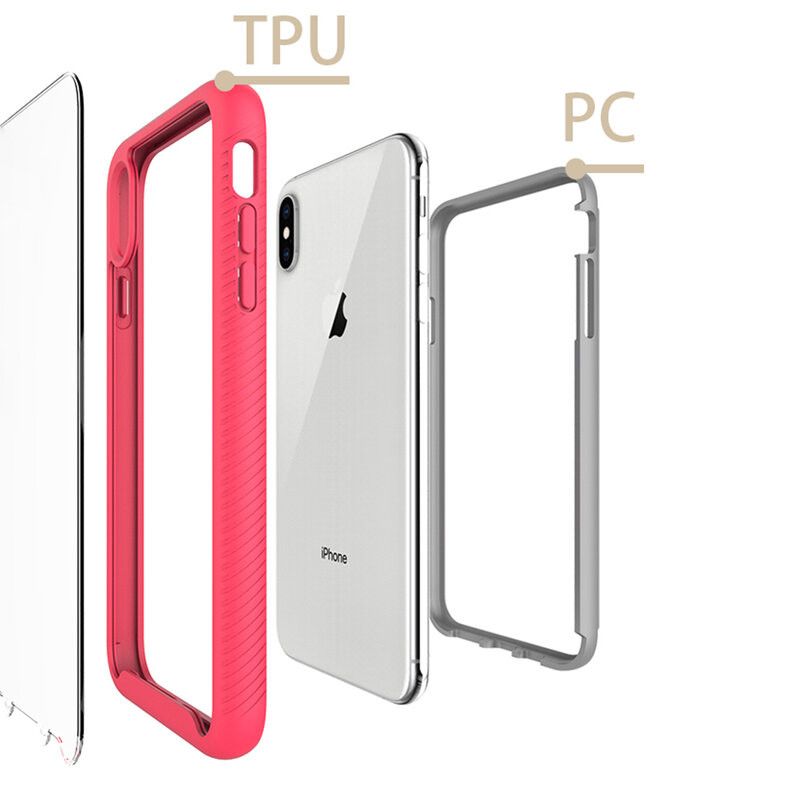 [Pachet 360°] Husa + Folie iPhone 8 Plus + Folie, Techsuit Defense360 - Negru - 1 | YEO