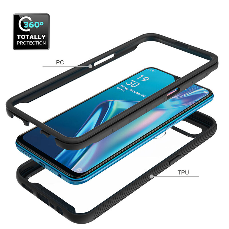[Pachet 360°] Husa + Folie OPPO A12, Techsuit Defense - Negru - 3 | YEO