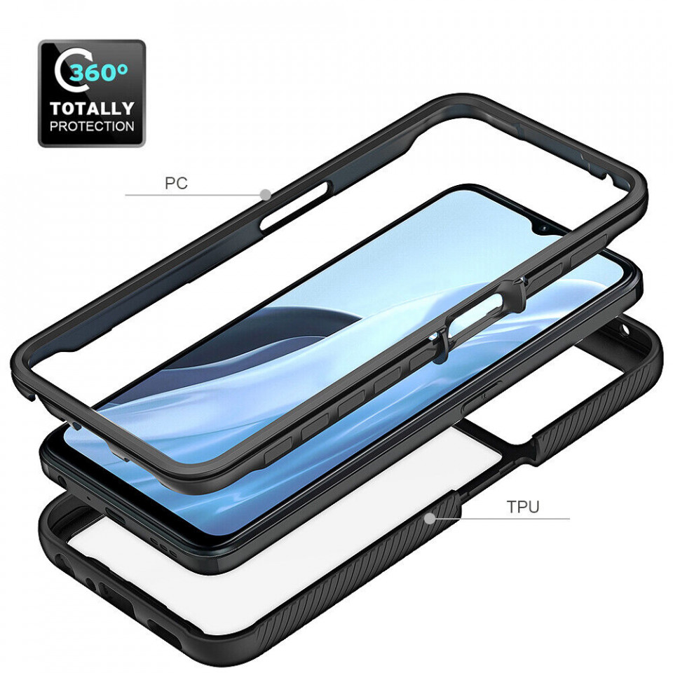 [Pachet 360°] Husa + Folie OPPO A77 5G, Techsuit Defense - Negru - 3 | YEO