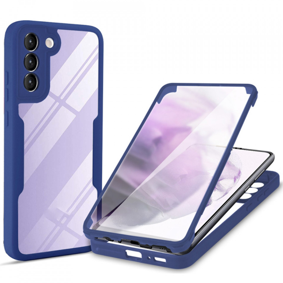 [Pachet 360°] Husa + Folie pentru Samsung Galaxy S23, SKDR ColorShield 360° - Albastru