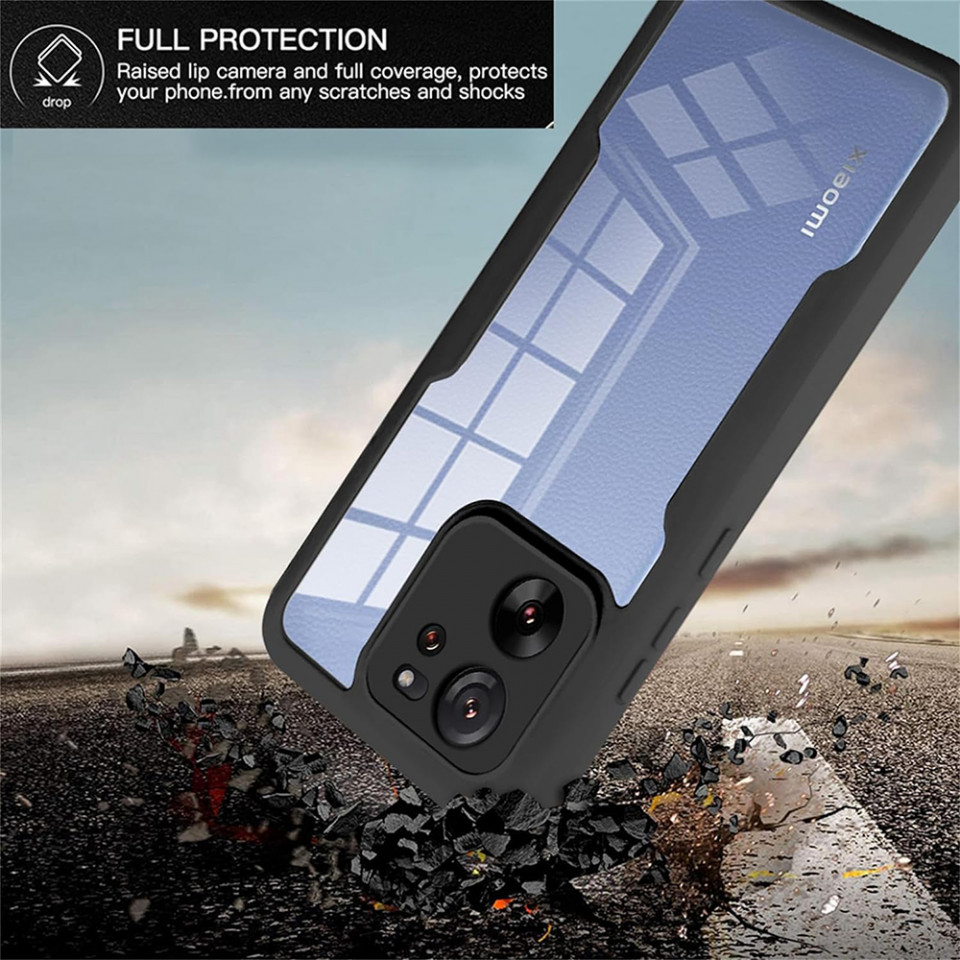 [Pachet 360°] Husa + Folie pentru Xiaomi Redmi 12 4G, SKDR ColorShield 360° - Negru - 2 | YEO