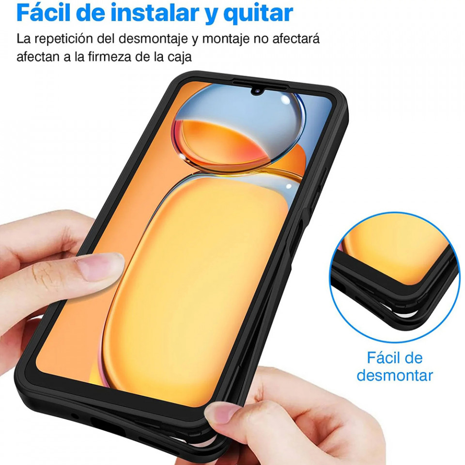 [Pachet 360°] Husa + Folie pentru Xiaomi Redmi 13C 4G / Poco C65, SKDR ColorShield 360° - Negru - 2 | YEO