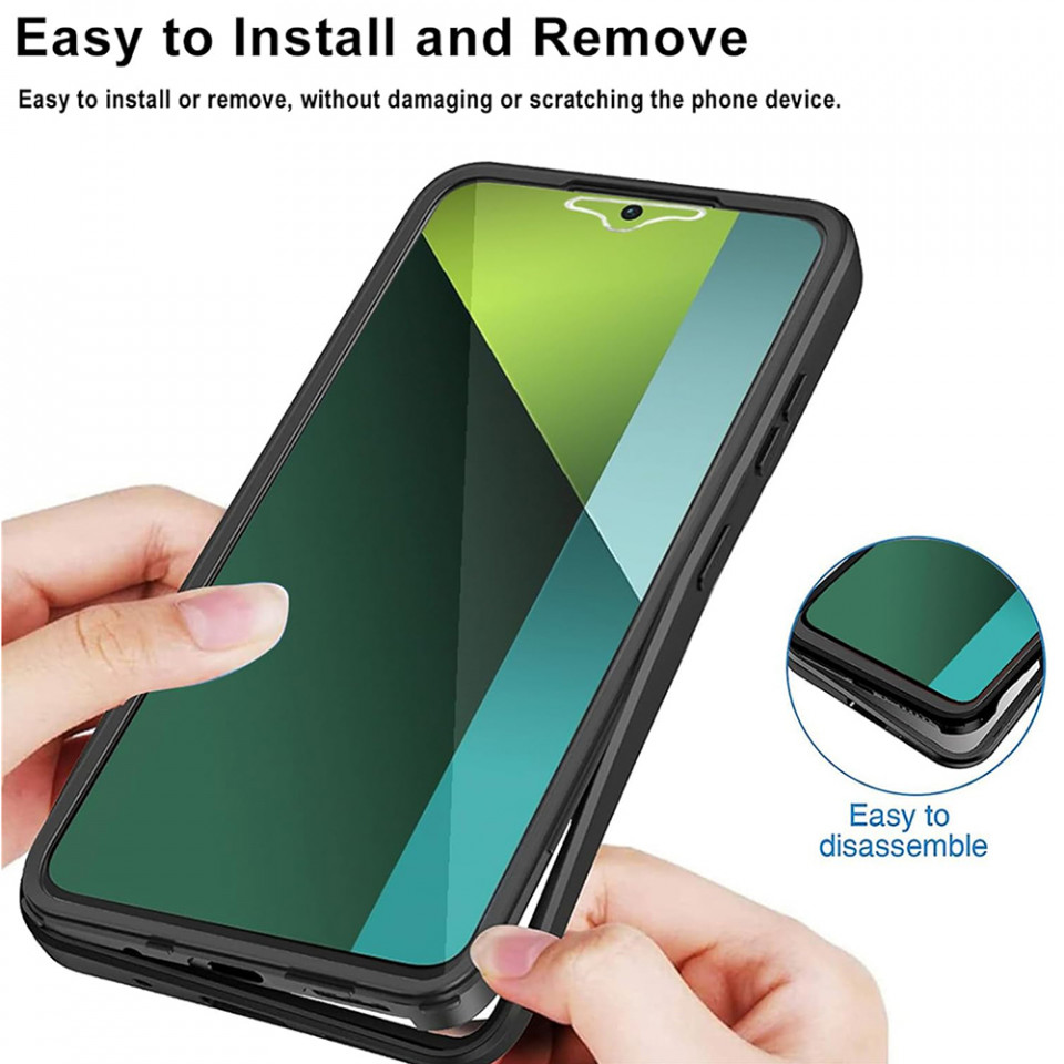 [Pachet 360°] Husa + Folie pentru Xiaomi Redmi Note 13 Pro 5G / Poco X6, SKDR ColorShield 360° - Roz - 2 | YEO
