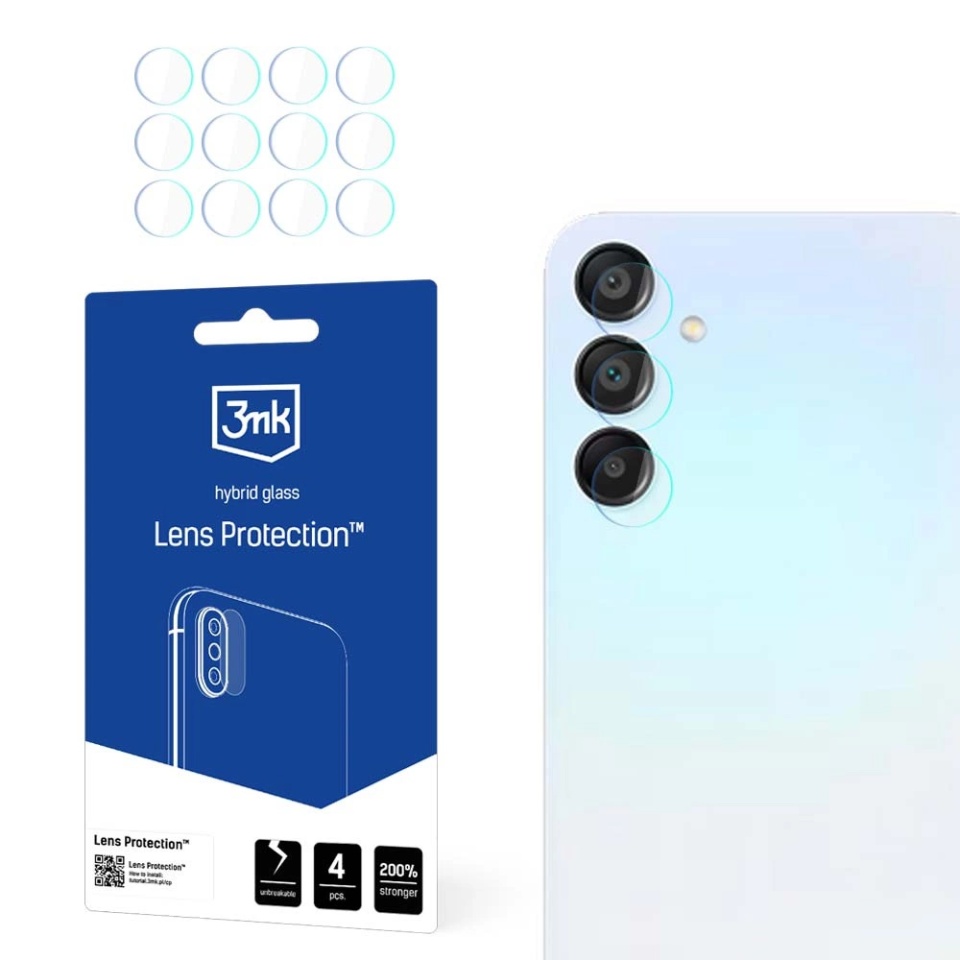 [Pachet 4x] Folie camera pentru Samsung Galaxy A15 5G, 3mk Lens Protection, Transparenta