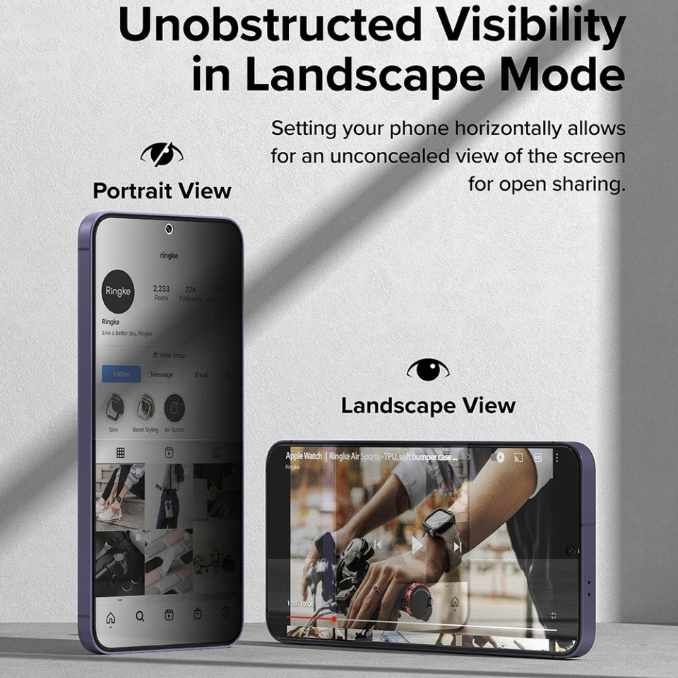 [Pachet x2] Folie sticla Samsung Galaxy S24 Plus, Claritate si Protectie Maxima, Strat Oleofobic Anti-Amprenta, Ringke Easy Slide - Transparenta - 2 | YEO