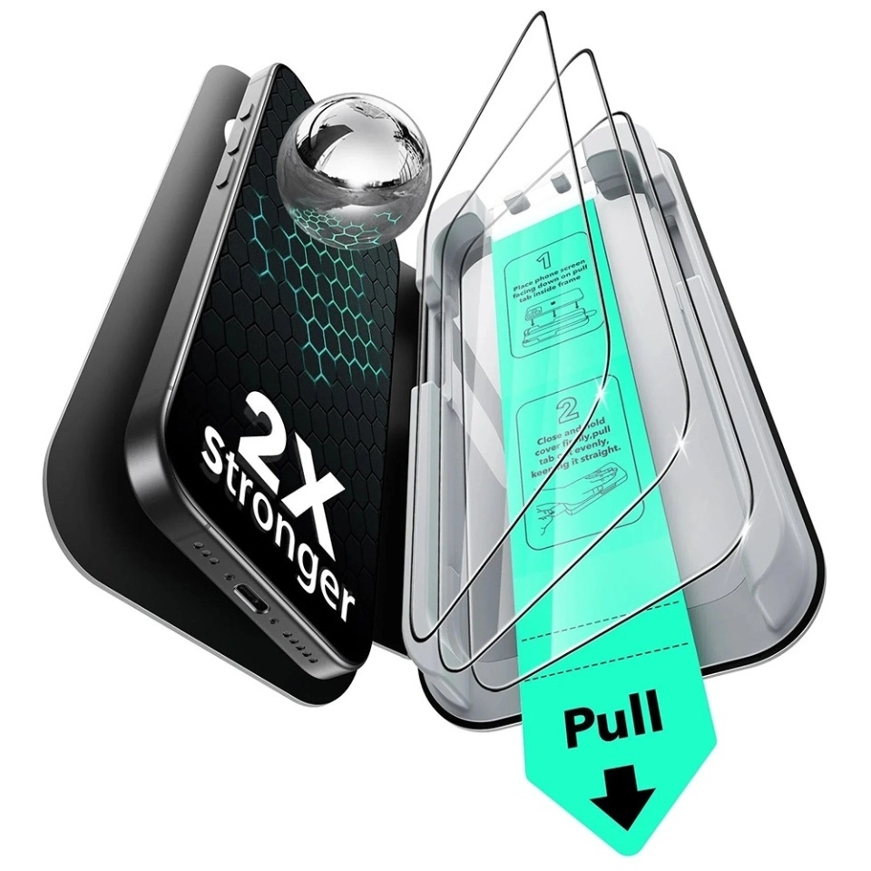 [Pachet x3] Folie sticla pentru iPhone 17 Air, ESR Tempered Glass UltraFit, Transparenta