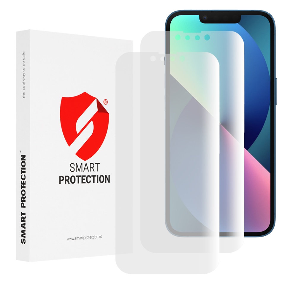 [SET 2x] Folie de protectie iPhone 13, Premium Classic, Smart Protection, Transparent