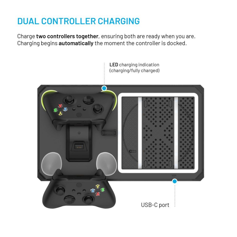 Stand Multifunctional Xbox FIXED FIXXB-MCS-BK, Suport Consola Series X/S, Incarcare 2 Controllere, 12 Jocuri, LED RGB, USB, [Culoare necunoscută] - 3 | YEO