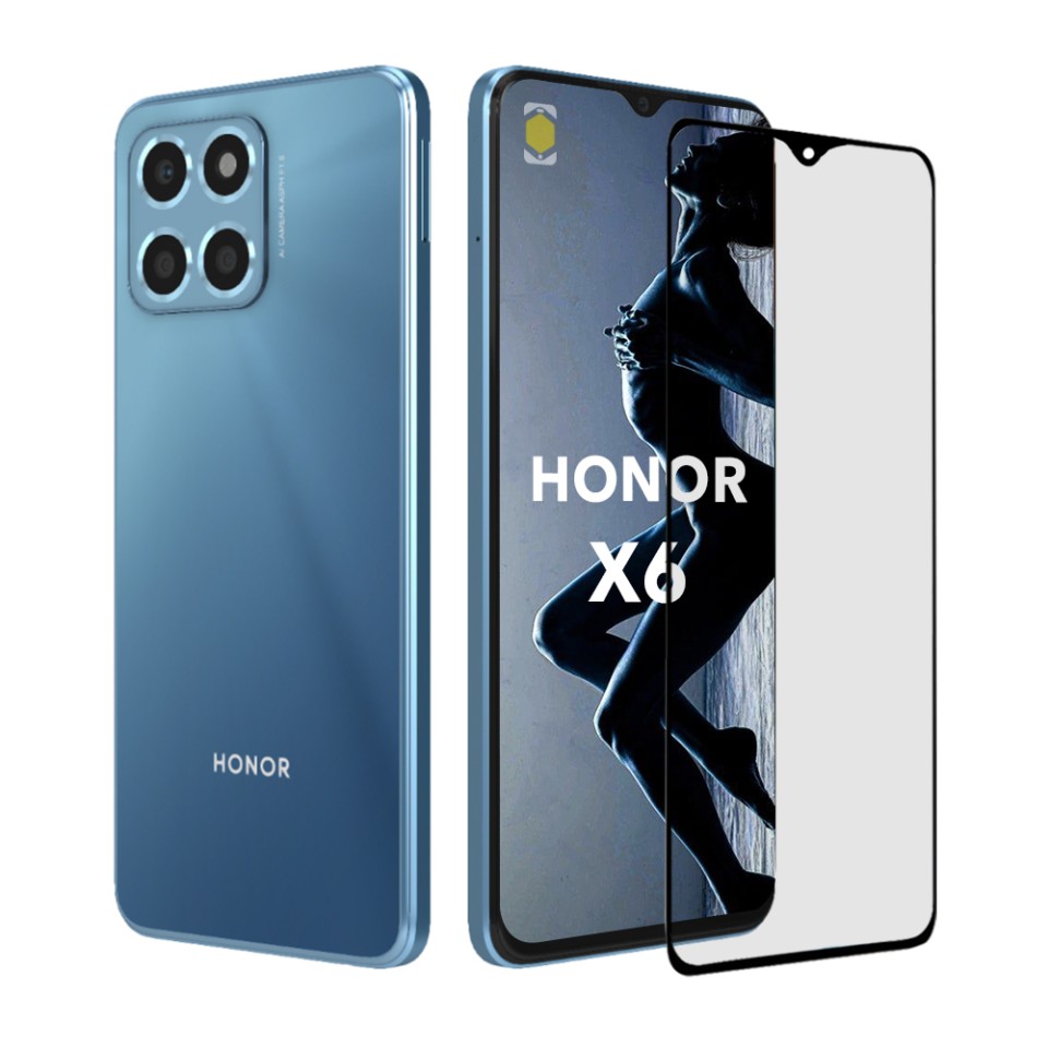 Sticla pentru Honor X6, Ultra HD, Protectie 9H, Montare Simplă, SKYDDAR 111D - Black Frame