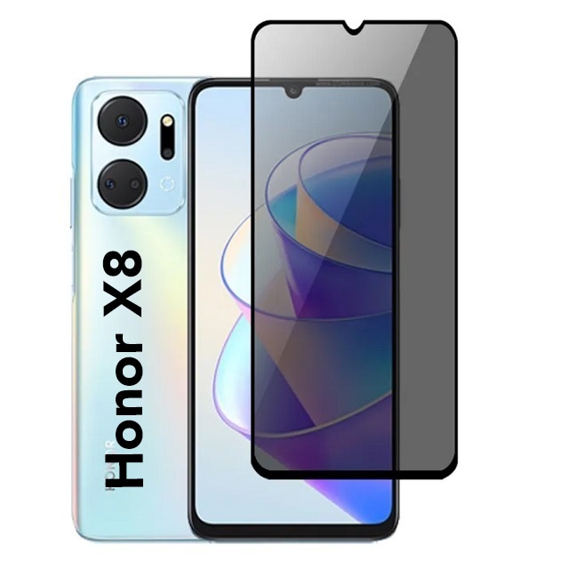 Sticla pentru Honor X8 4G / X8a, Anti-spy Ultra HD, Protectie 9H, Montare Simplă, SKYDDAR 111D Privacy - Black Frame