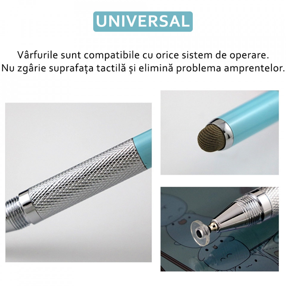 Stylus Pen Universal, IOS, Android, Techsuit JC03 - Turcoaz - 1 | YEO