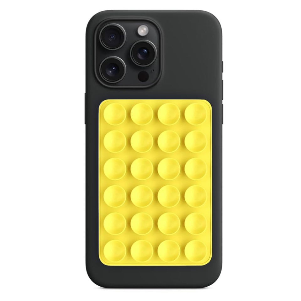Suport Adeziv Universal pentru Telefon cu Ventuza, Potrivit Pentru Tik-Tok/Selfie/Vizionare Video, din Silicon, 8x5,5cm, SKDR StickIt SO-PAD - Galben