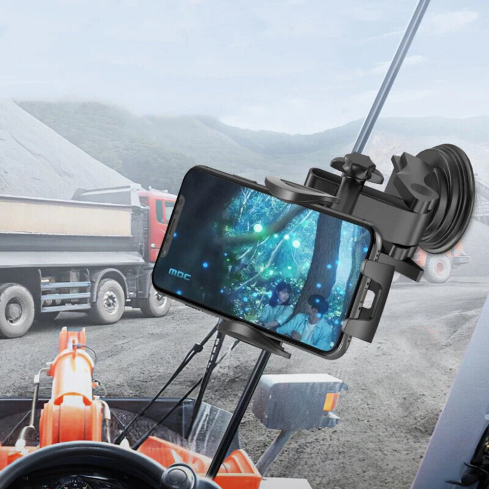 Suport Auto cu Brat Extensibil si Rotire 360°, pentru Bord / Parbriz, Yesido C111 - Negru - 2 | YEO