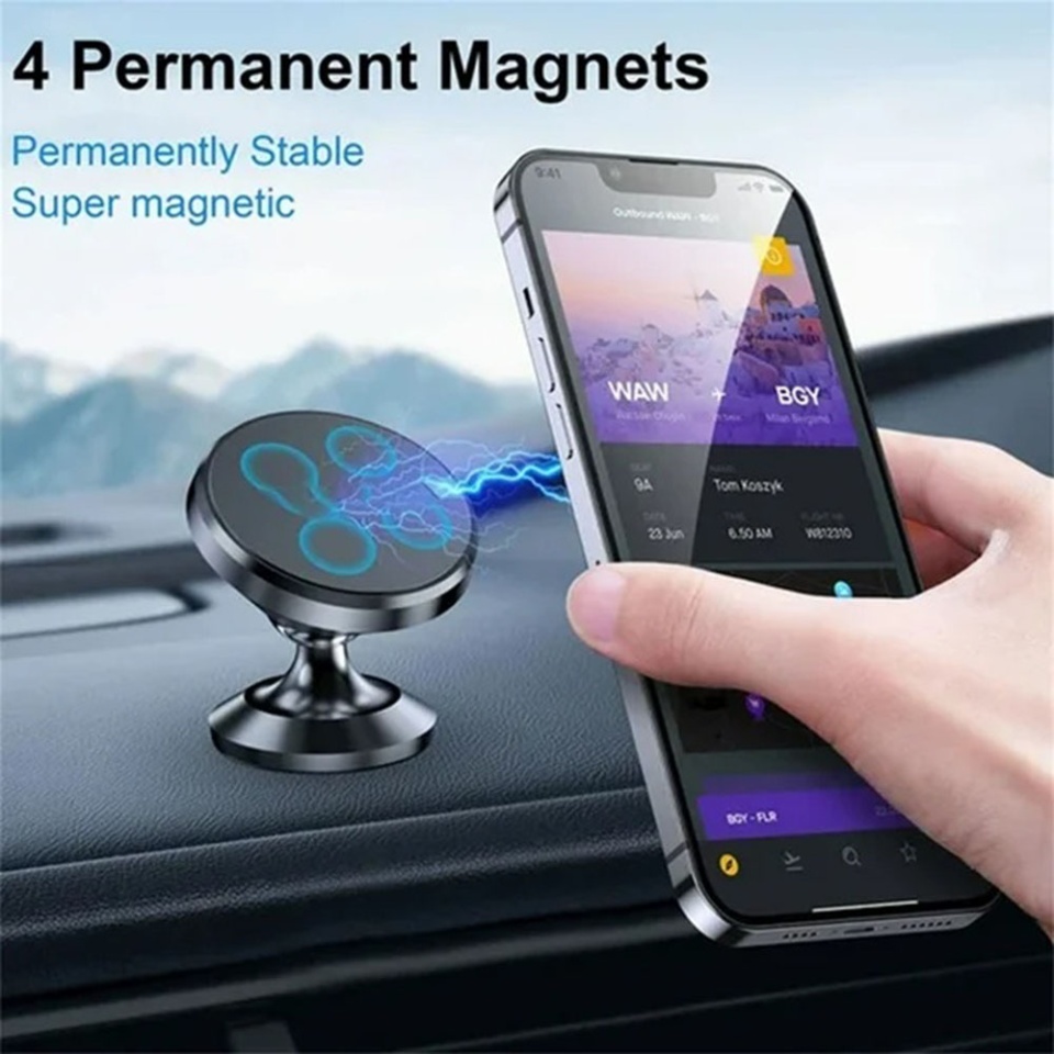 Suport Auto Magnetic, Compatibilitate Universala, SKDR TinyGrip (S10), Negru, set cu sticker - 2 | YEO
