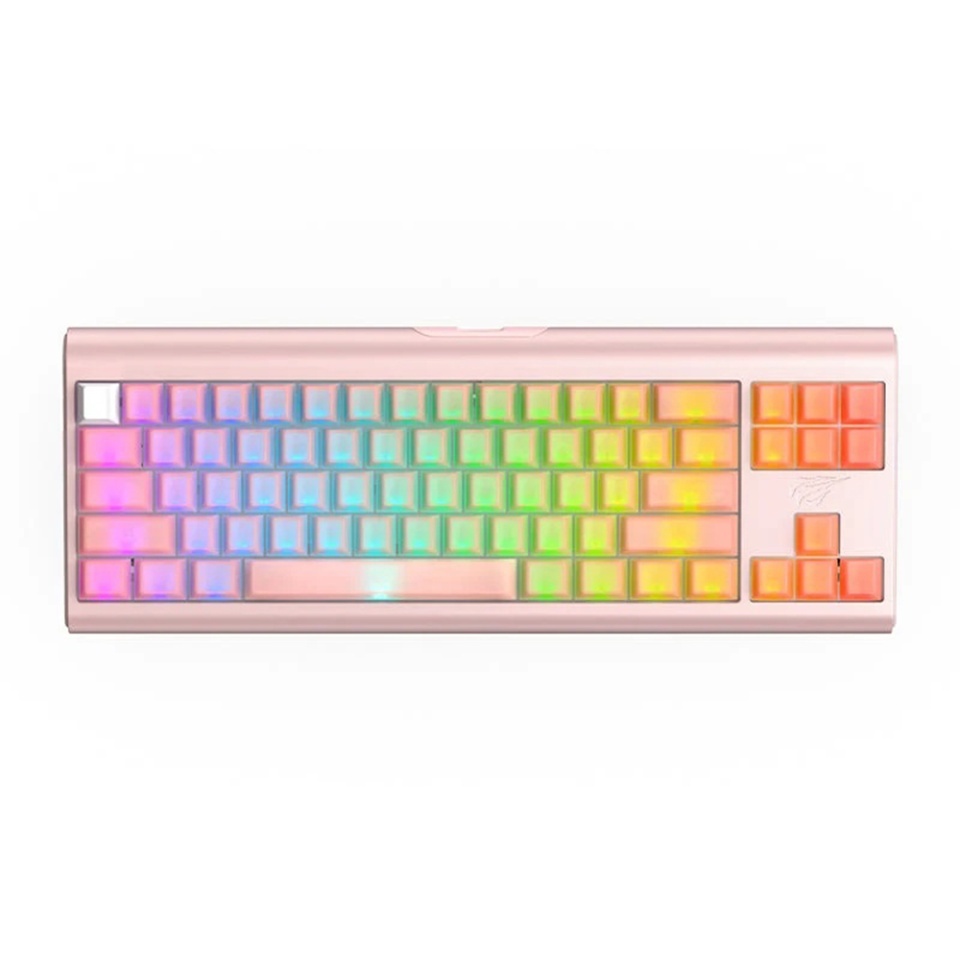 Tastatura gaming compacta, RGB, Type-C, 350mA, 5V, 1.2m, 71 taste, Havit KB896L, Roz