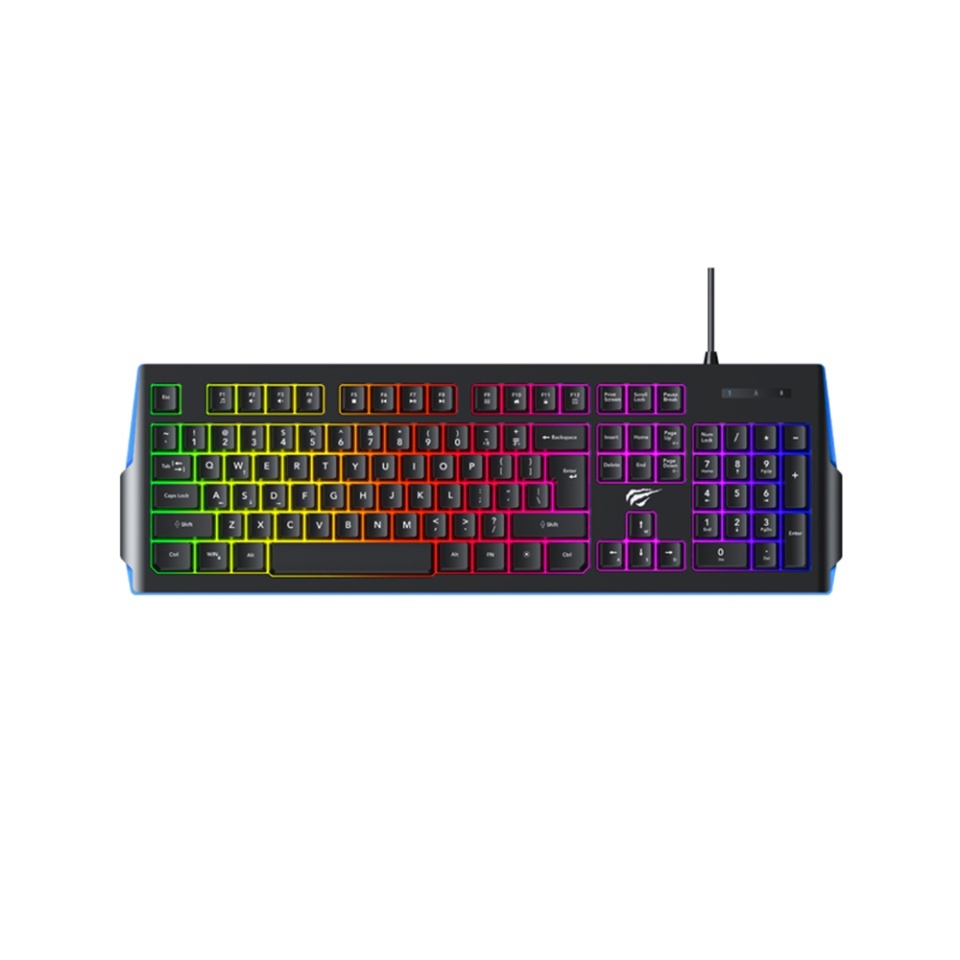 Tastatura Gaming RGB, Layout EN, Cablu 1.4m, 300mA, Havit KB866L, Negru/ Rosu - 3 | YEO