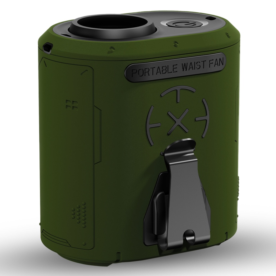 Ventilator de Brau Portabil Z14, 5 trepte de viteza, 6000mAh, Motor Brushless, Display LED, Design Compact, Verde - 1 | YEO