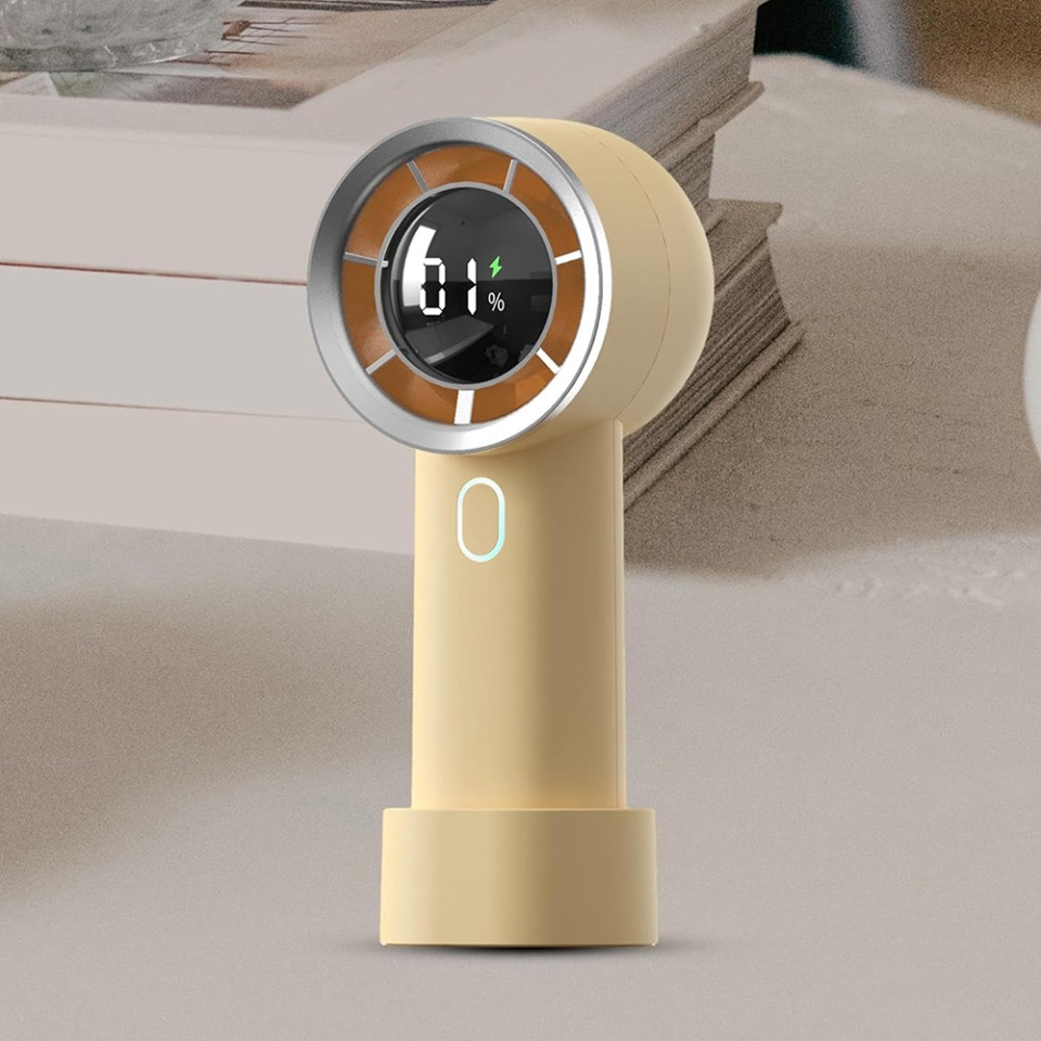 Ventilator Portabil, HX130, USB-C, Compact si Usor, set cu sticker, Galben - 3 | YEO