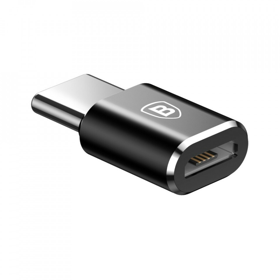 Adaptor Micro Type-C mama la Type-C tata, convertor, Baseus - Negru - 3 | YEO
