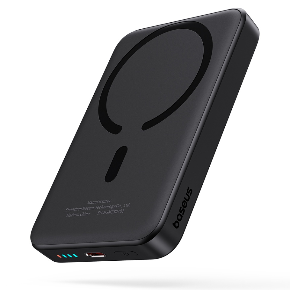 Baterie Externa, Baseus, Magnetica, Incarcare Rapida, MagSafe, USB-C, 10000mAh, 20W, Magnetic Mini, Negru - 3 | YEO