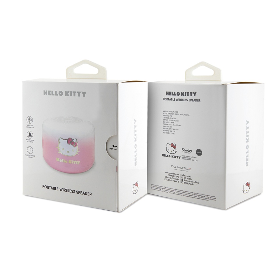 Boxa Portabila Hello Kitty Bluetooth, Wireless Speaker Electroplate Gradient, 5.0, Type-C, 3W, 800mAh, Roz - 3 | YEO
