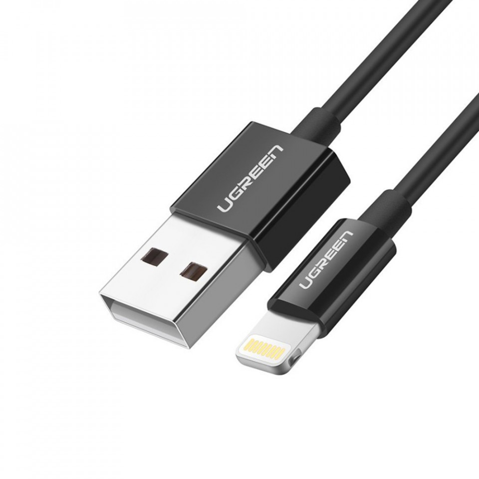 Cablu de Date USB la Lightning, 2m, Ugreen - Negru - 2 | YEO