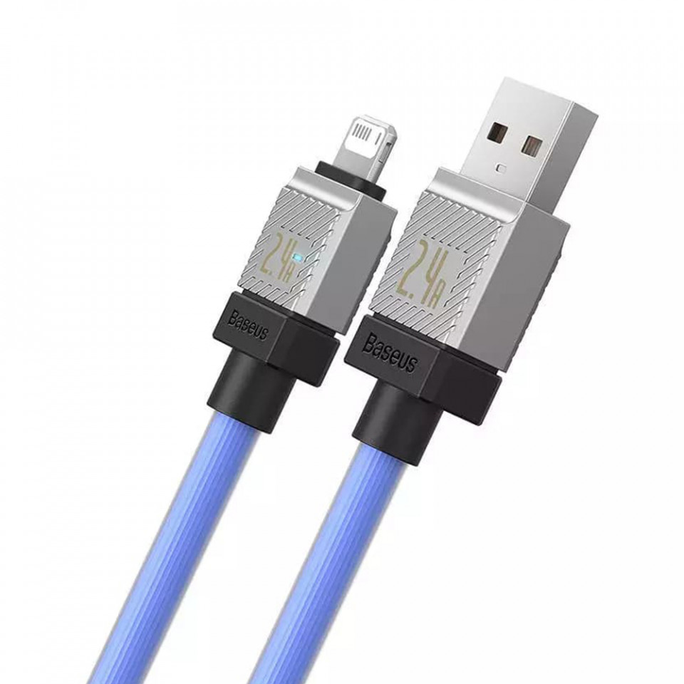 Cablu de Date USB la Lightning Fast Charging, 2.4A, 2m - Baseus CoolPlay Series (CAKW000503) - Blue - 3 | YEO